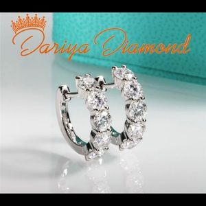 Moissanite hoop earring